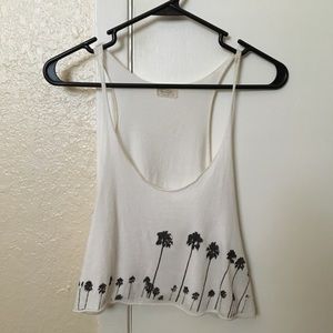 Palm Tree Cropped Tank Top
